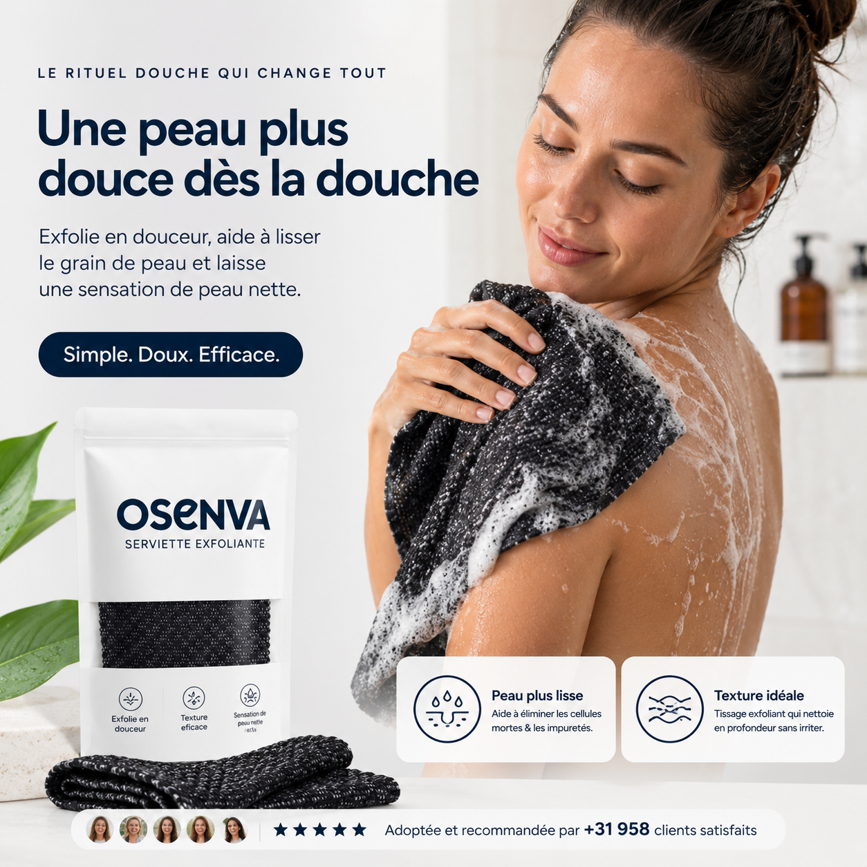 Serviette Exfoliante Corps Osenva®