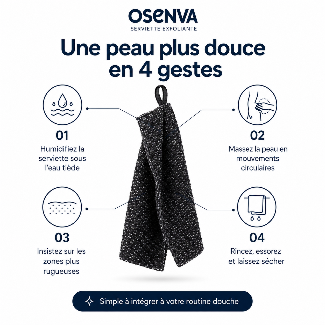 Serviette Exfoliante Corps Osenva®